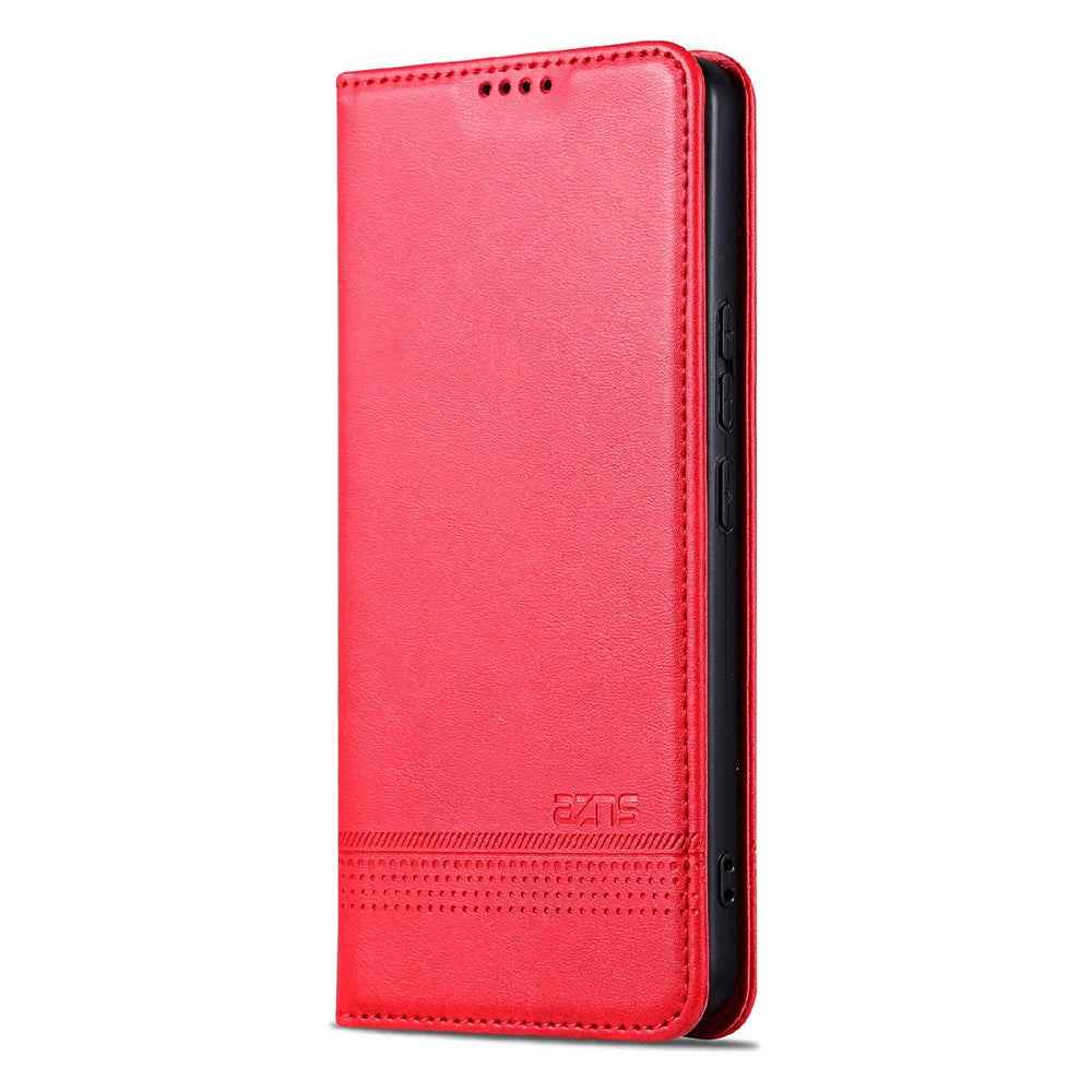 AZNS For Xiaomi 17 Ultra 5G Case Cowhide Texture PU Leather Wallet Phone Cover - Red