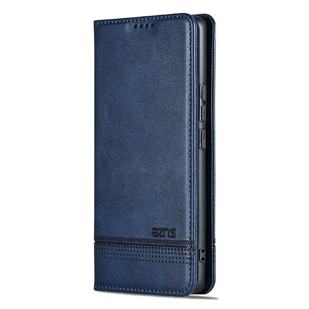 AZNS For Xiaomi 17 Ultra 5G Case Cowhide Texture PU Leather Wallet Phone Cover - Blue
