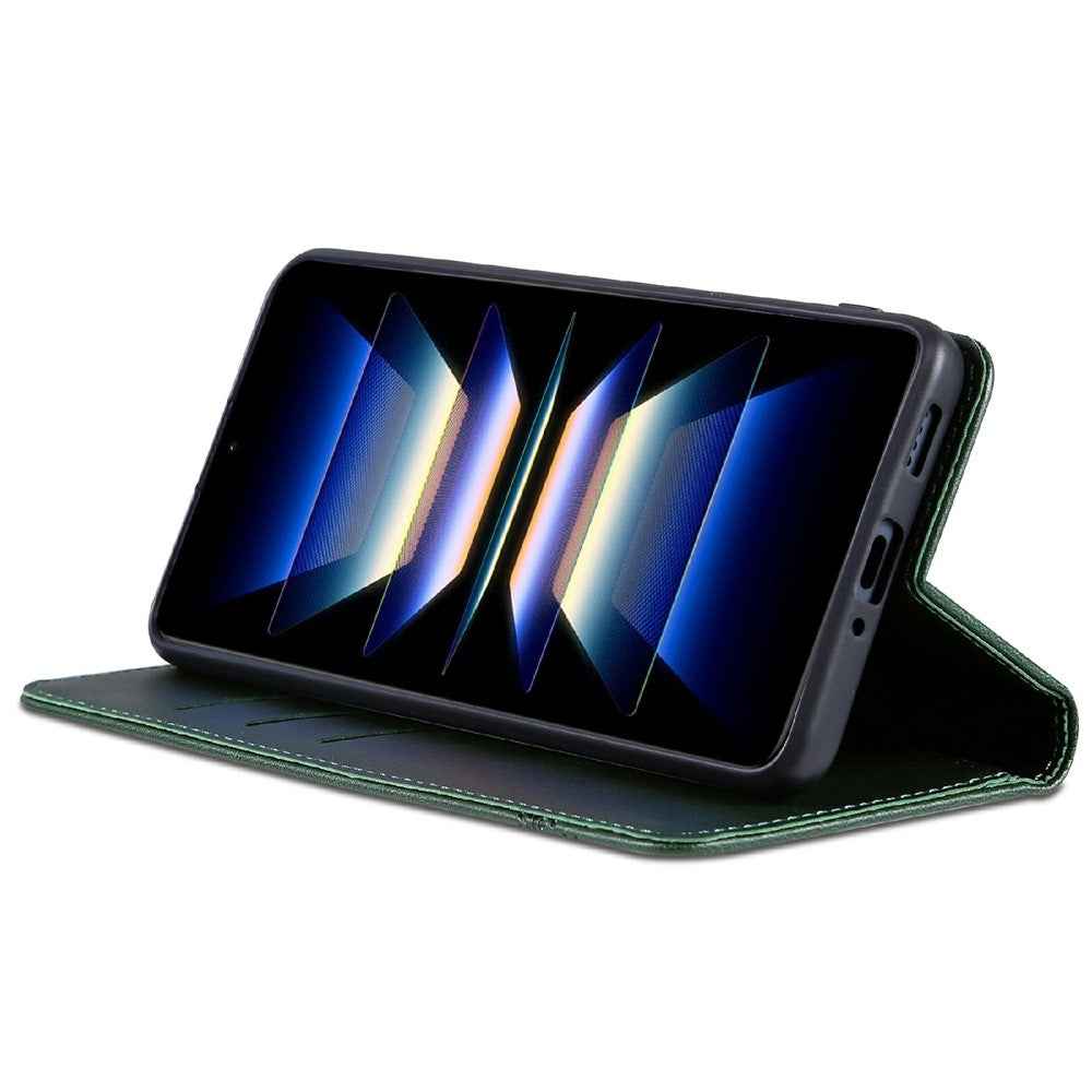 AZNS For Xiaomi 17 Ultra 5G Case Cowhide Texture PU Leather Wallet Phone Cover - Green
