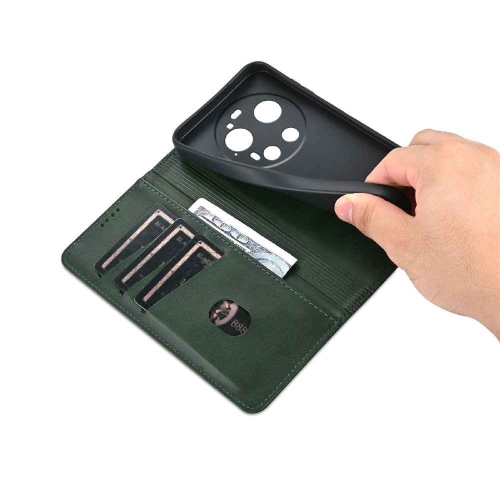 AZNS For Xiaomi 17 Ultra 5G Case Cowhide Texture PU Leather Wallet Phone Cover - Green