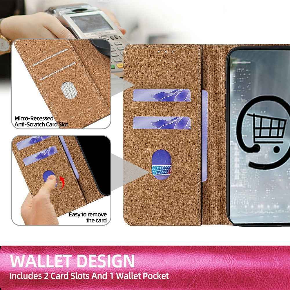 For Xiaomi 17 Pro Case Genuine Cow Leather Stand Mobile Phone Cover with RFID Blocking Wallet - Rose