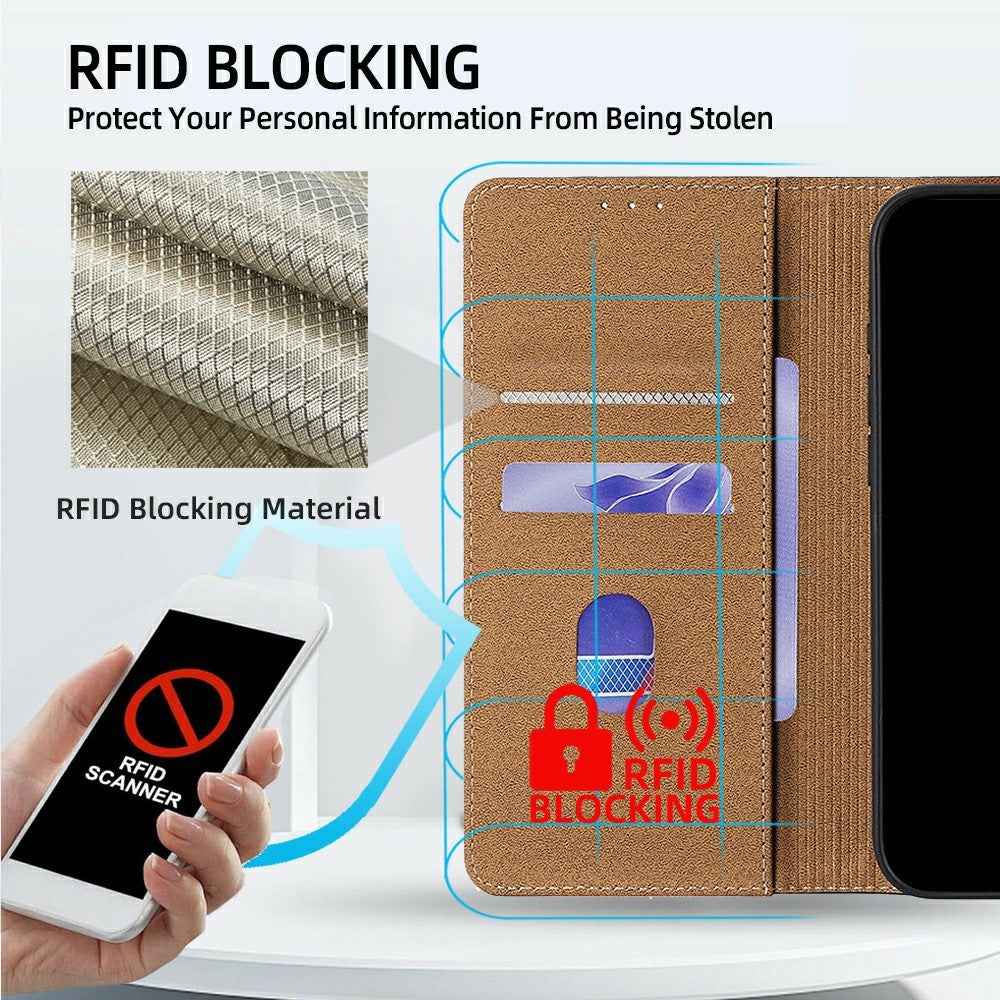 For Xiaomi 17 Pro Case Genuine Cow Leather Stand Mobile Phone Cover with RFID Blocking Wallet - Rose