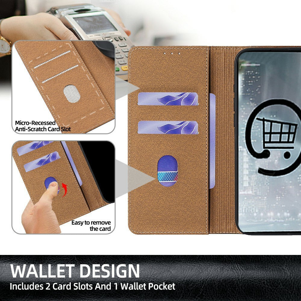 For Xiaomi 17 Pro Max Case Genuine Cow Leather Stand Mobile Phone Cover with RFID Blocking Wallet - Black