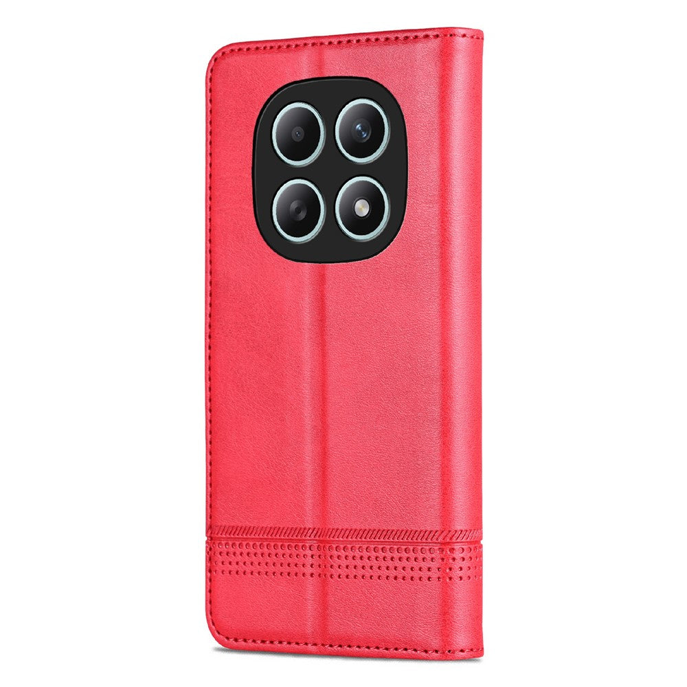 AZNS For Xiaomi Redmi Note 15 4G (Global) Case Cowhide Texture PU Leather Wallet Phone Cover - Red