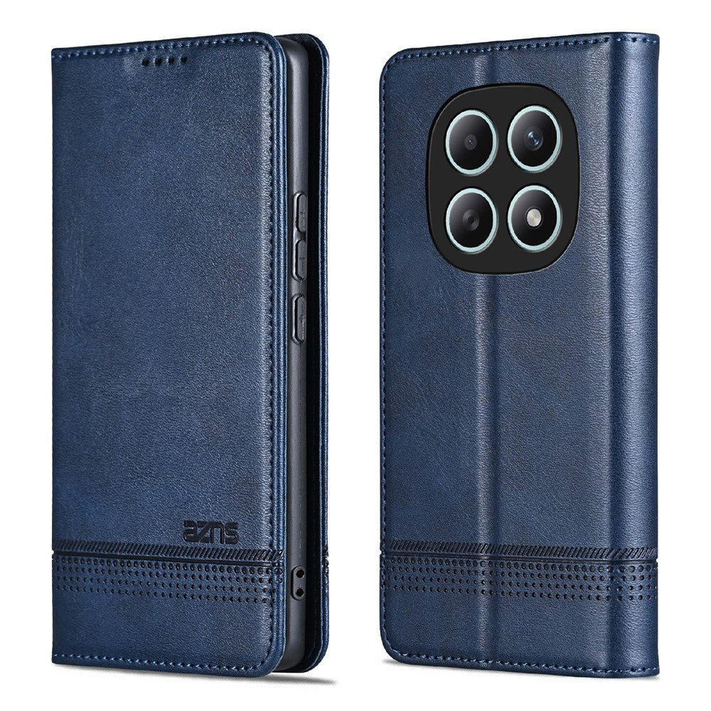 AZNS For Xiaomi Redmi Note 15 4G (Global) Case Cowhide Texture PU Leather Wallet Phone Cover - Blue
