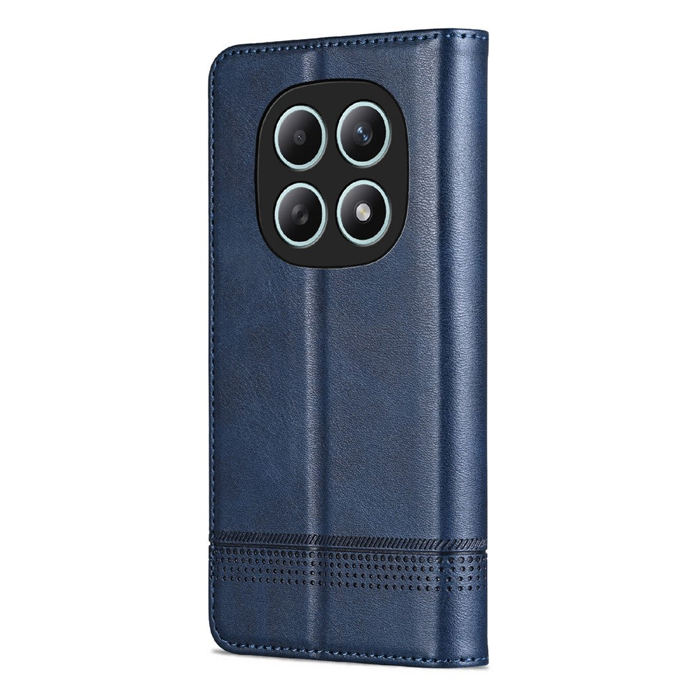 AZNS For Xiaomi Redmi Note 15 4G (Global) Case Cowhide Texture PU Leather Wallet Phone Cover - Blue