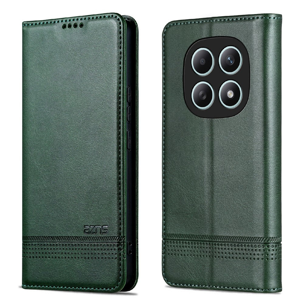 AZNS For Xiaomi Redmi Note 15 4G (Global) Case Cowhide Texture PU Leather Wallet Phone Cover - Green