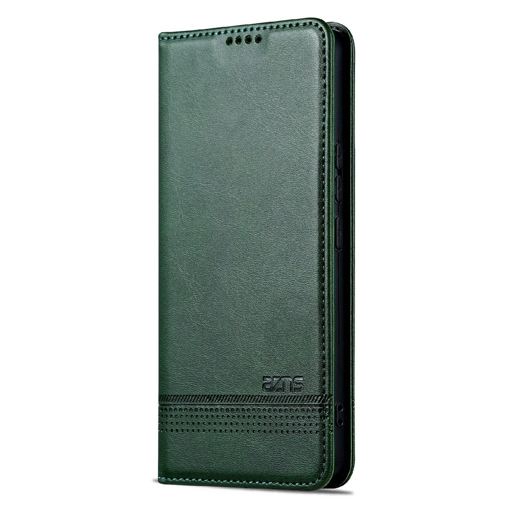 AZNS For Xiaomi Redmi Note 15 4G (Global) Case Cowhide Texture PU Leather Wallet Phone Cover - Green