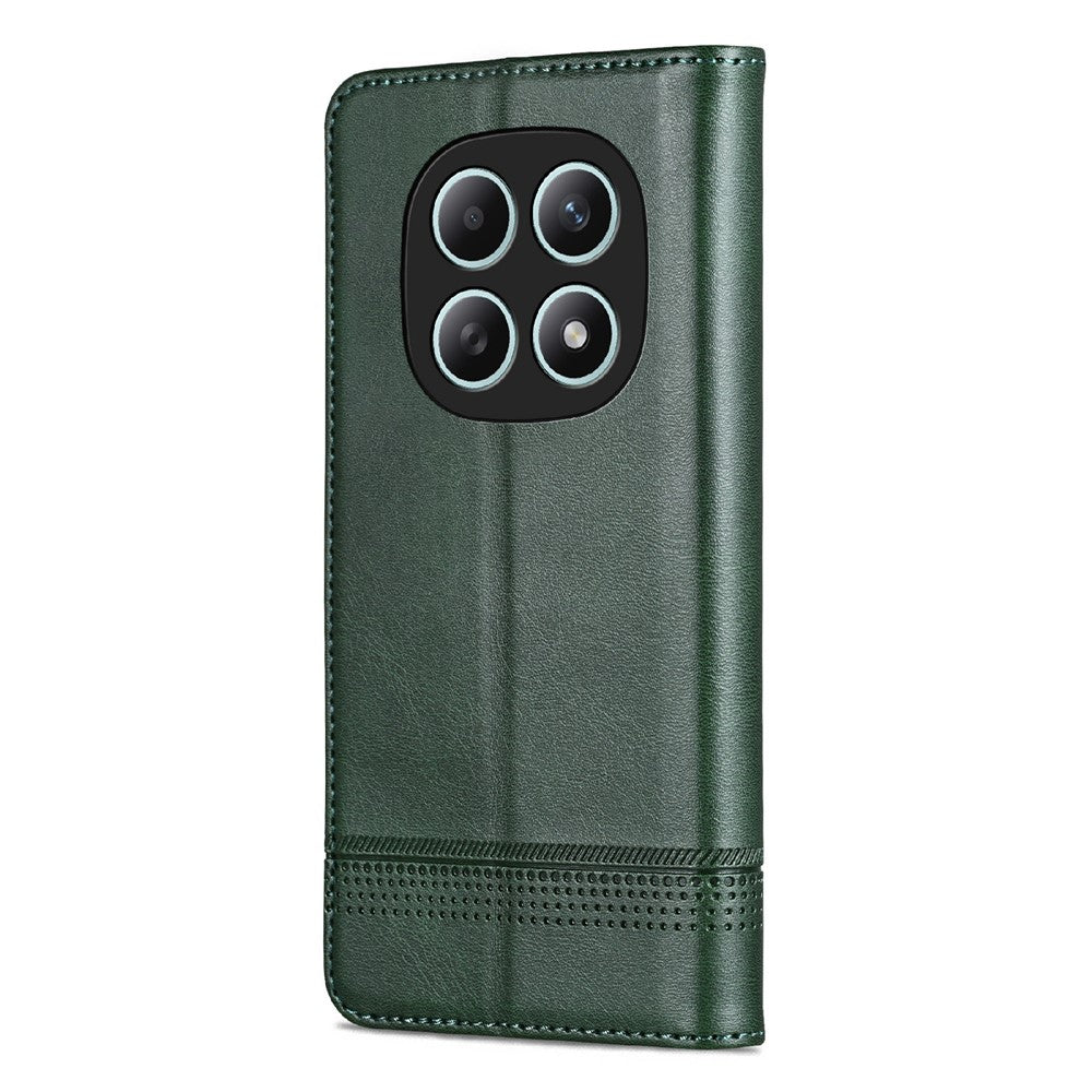 AZNS For Xiaomi Redmi Note 15 4G (Global) Case Cowhide Texture PU Leather Wallet Phone Cover - Green