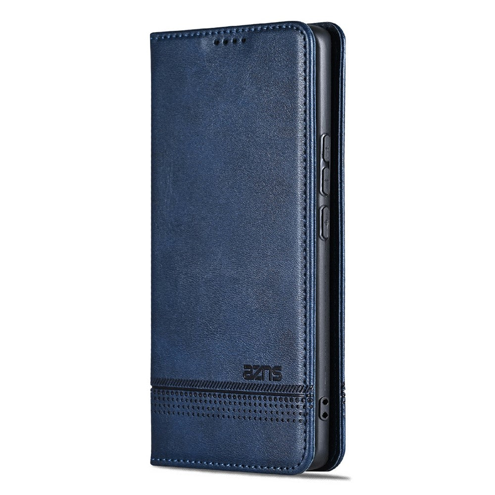 AZNS For Xiaomi Redmi Note 15 Pro 4G (Global) Case Cowhide Texture PU Leather Wallet Phone Cover - Blue
