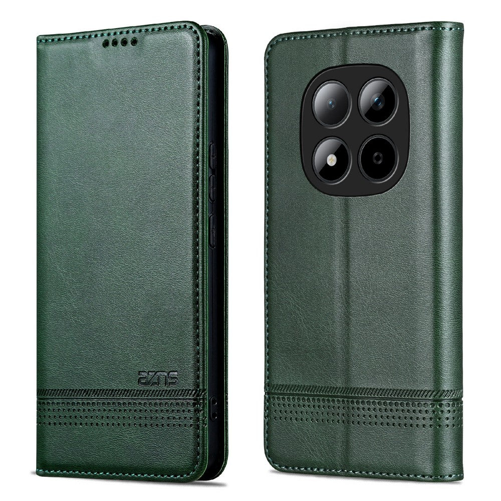 AZNS For Xiaomi Redmi Note 15 Pro 4G (Global) Case Cowhide Texture PU Leather Wallet Phone Cover - Green