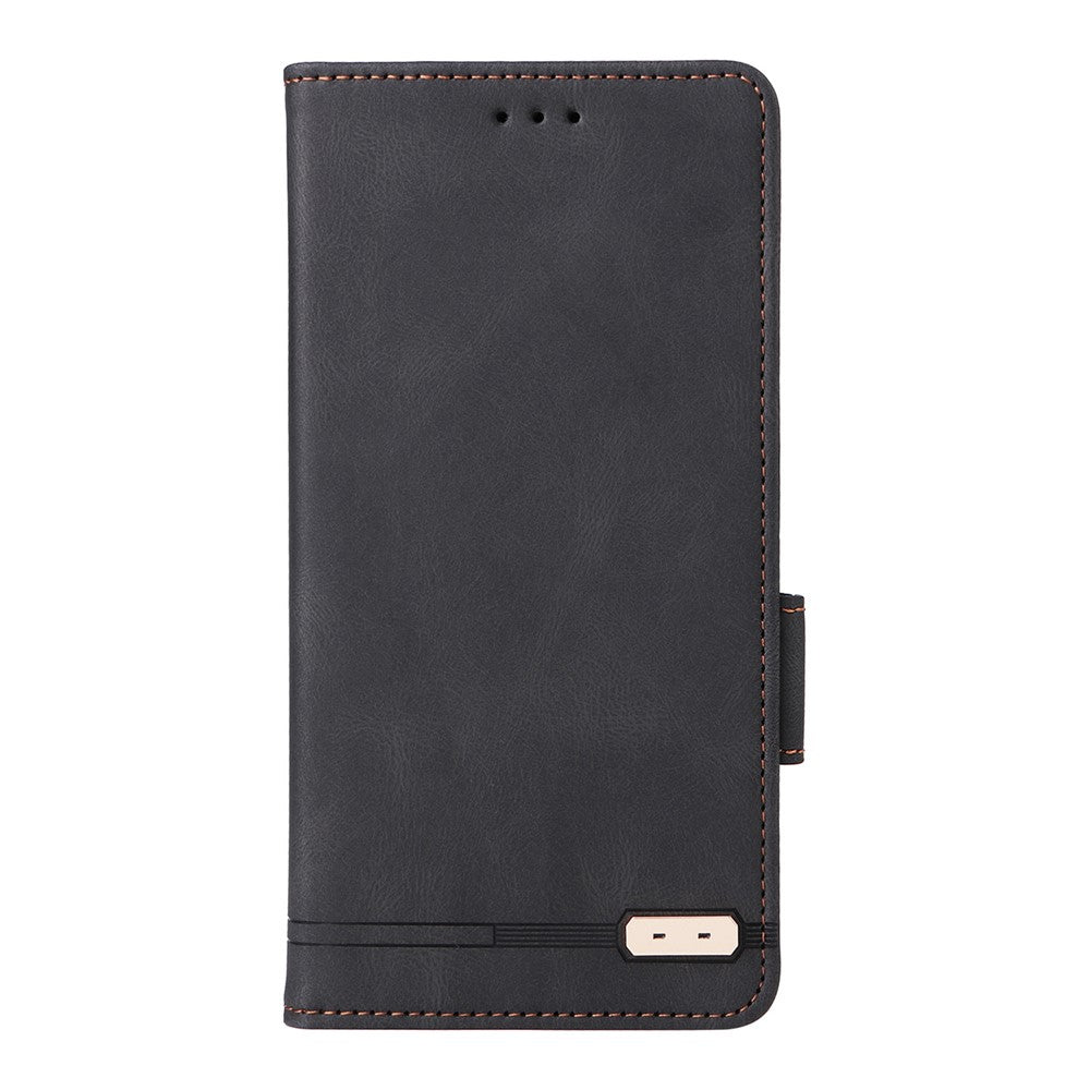 For Xiaomi Redmi Note 15 4G (Global) Case Leather Wallet Flip Phone Cover with Hardware Decor - Black