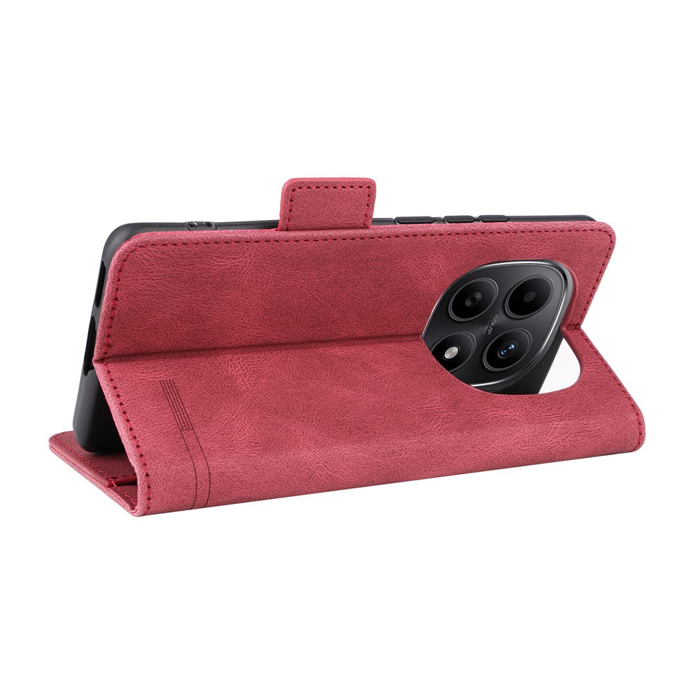 For Xiaomi Redmi Note 15 4G (Global) Case Leather Wallet Flip Phone Cover with Hardware Decor - Rose