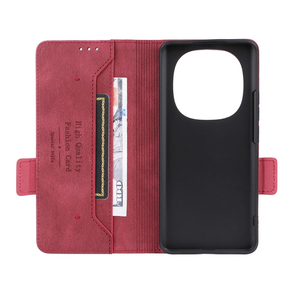 For Xiaomi Redmi Note 15 4G (Global) Case Leather Wallet Flip Phone Cover with Hardware Decor - Rose