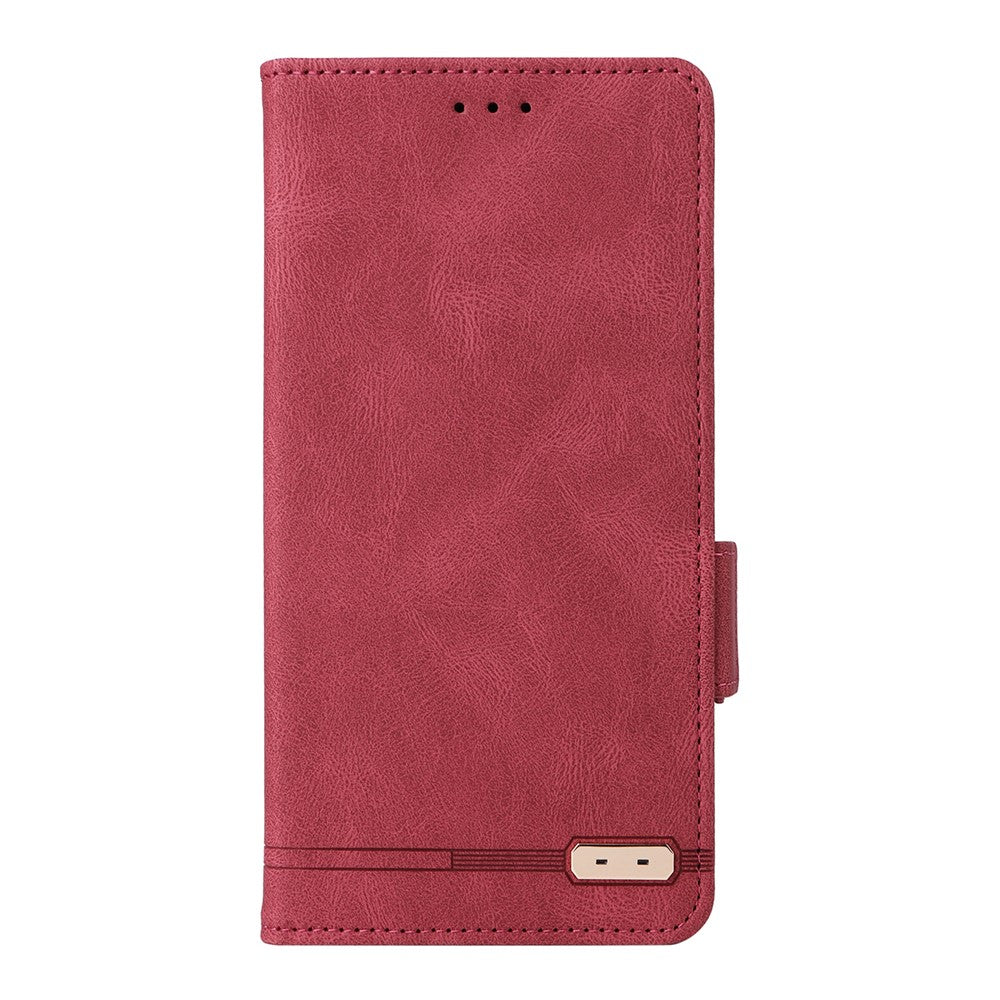 For Xiaomi Redmi Note 15 4G (Global) Case Leather Wallet Flip Phone Cover with Hardware Decor - Rose