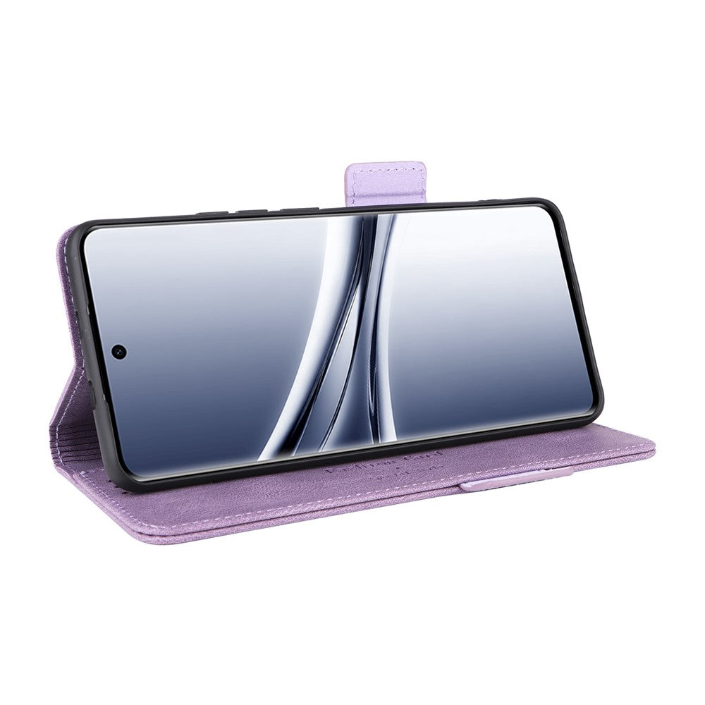 For Xiaomi Redmi Note 15 4G (Global) Case Leather Wallet Flip Phone Cover with Hardware Decor - Purple