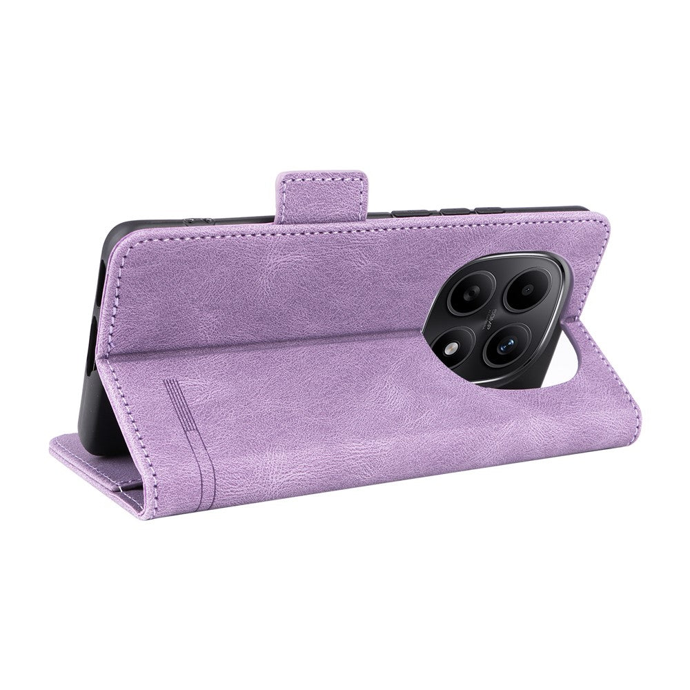 For Xiaomi Redmi Note 15 4G (Global) Case Leather Wallet Flip Phone Cover with Hardware Decor - Purple
