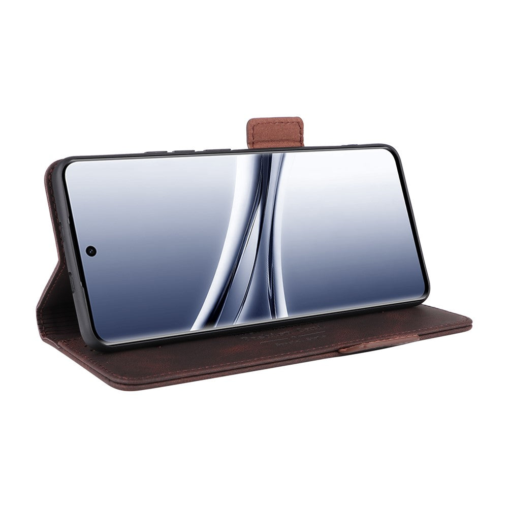 For Xiaomi Redmi Note 15 4G (Global) Case Leather Wallet Flip Phone Cover with Hardware Decor - Coffee