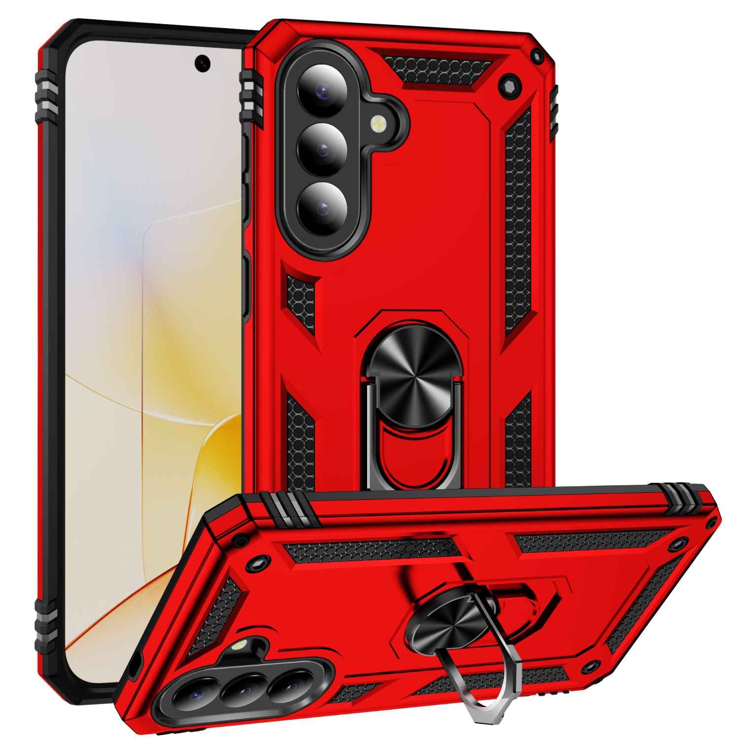 For Samsung Galaxy A57 5G Case PC + TPU Phone Cover with Kickstand - Red