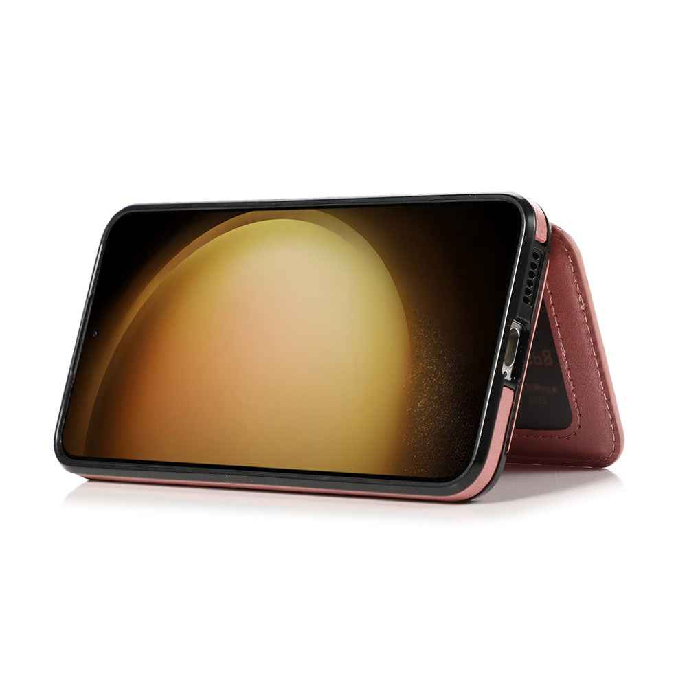 For Samsung Galaxy A57 5G Case Card Holder Kickstand PU Leather + TPU Phone Cover - Rose Gold