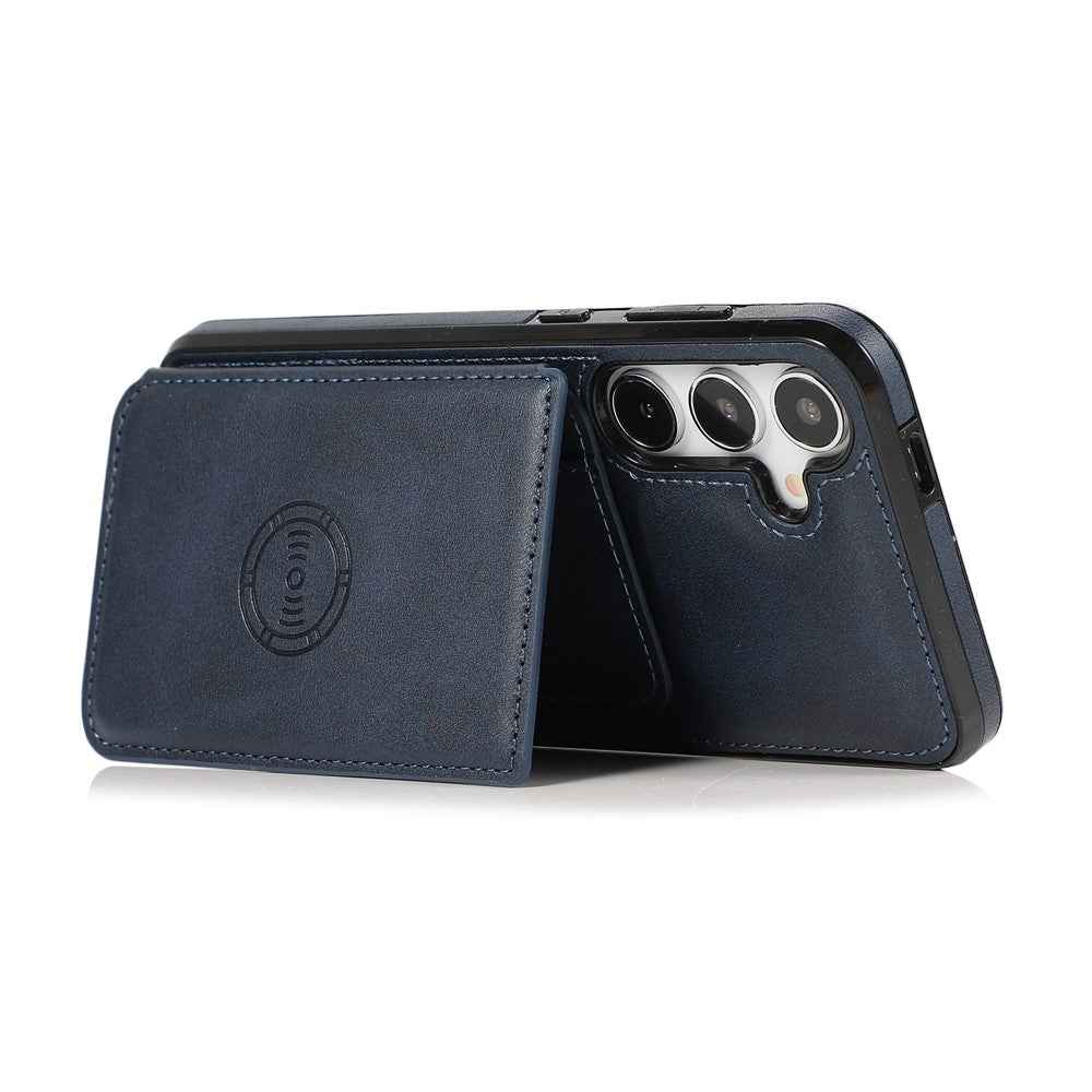 For Samsung Galaxy A57 5G Case Card Holder Kickstand PU Leather + TPU Phone Cover - Blue