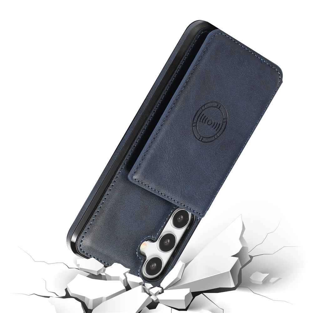 For Samsung Galaxy A57 5G Case Card Holder Kickstand PU Leather + TPU Phone Cover - Blue