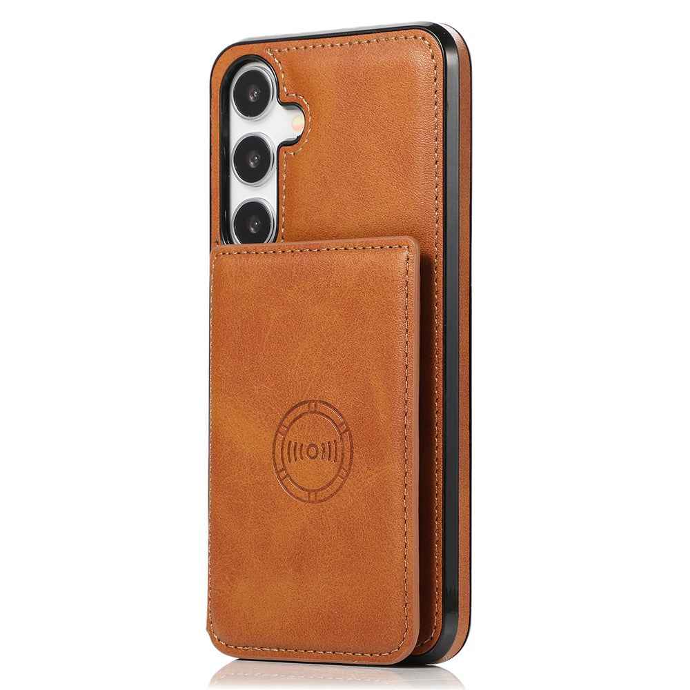For Samsung Galaxy A57 5G Case Card Holder Kickstand PU Leather + TPU Phone Cover - Brown