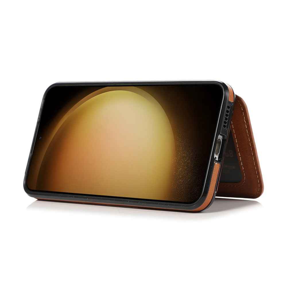 For Samsung Galaxy A57 5G Case Card Holder Kickstand PU Leather + TPU Phone Cover - Brown