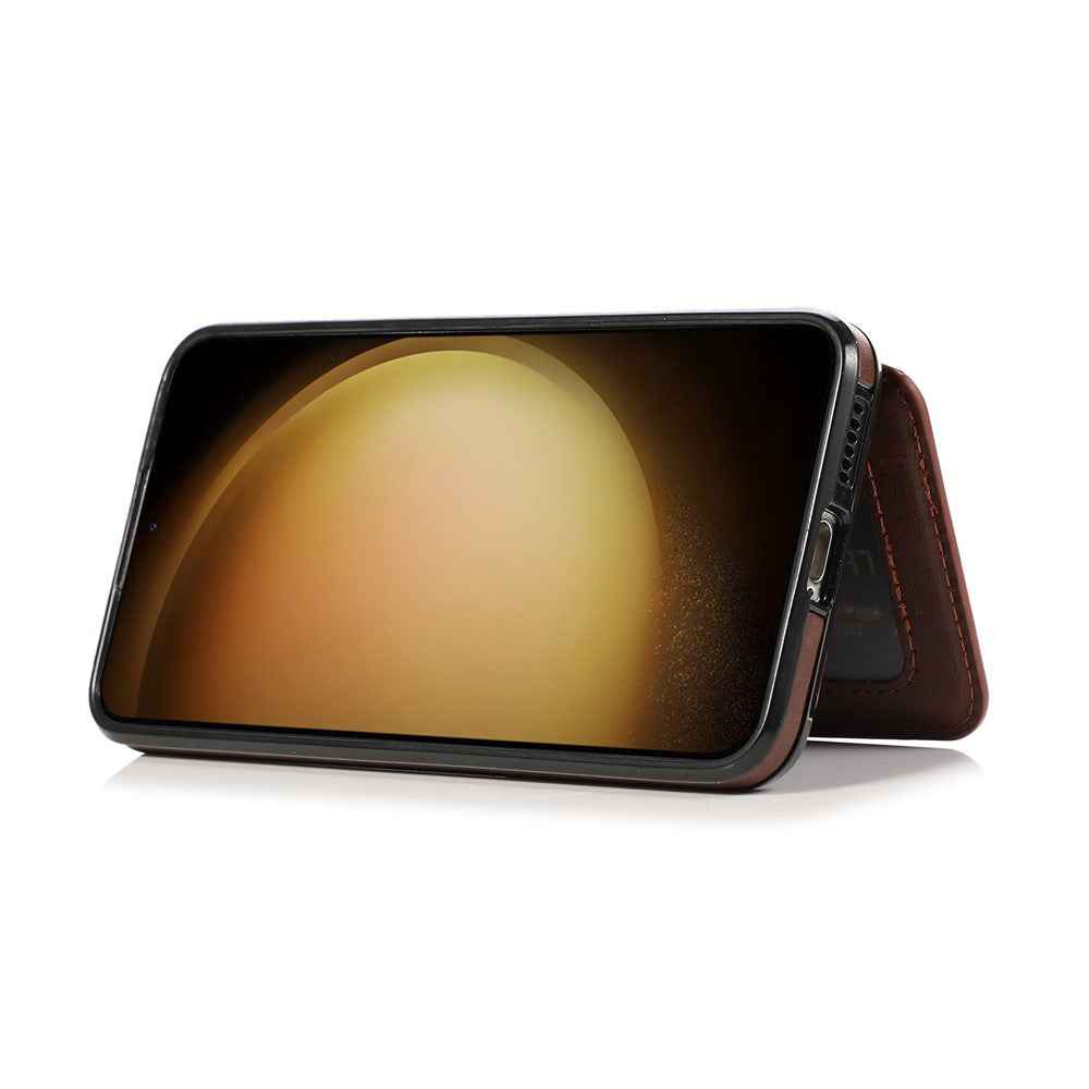 For Samsung Galaxy A57 5G Case Card Holder Kickstand PU Leather + TPU Phone Cover - Coffee
