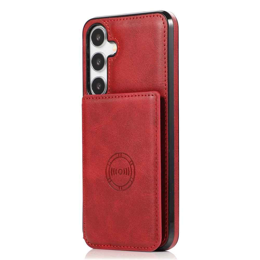 For Samsung Galaxy A57 5G Case Card Holder Kickstand PU Leather + TPU Phone Cover - Red