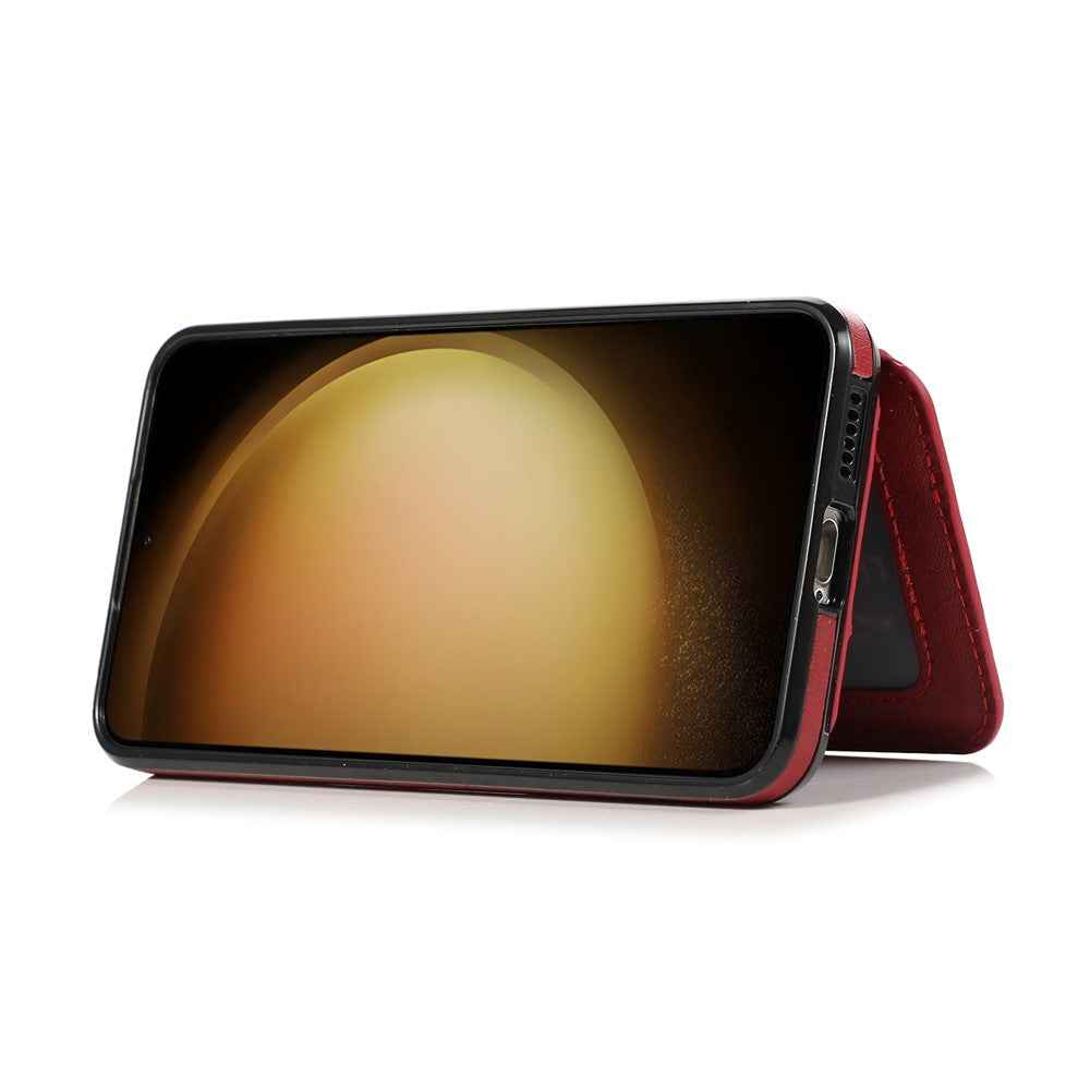 For Samsung Galaxy A57 5G Case Card Holder Kickstand PU Leather + TPU Phone Cover - Red
