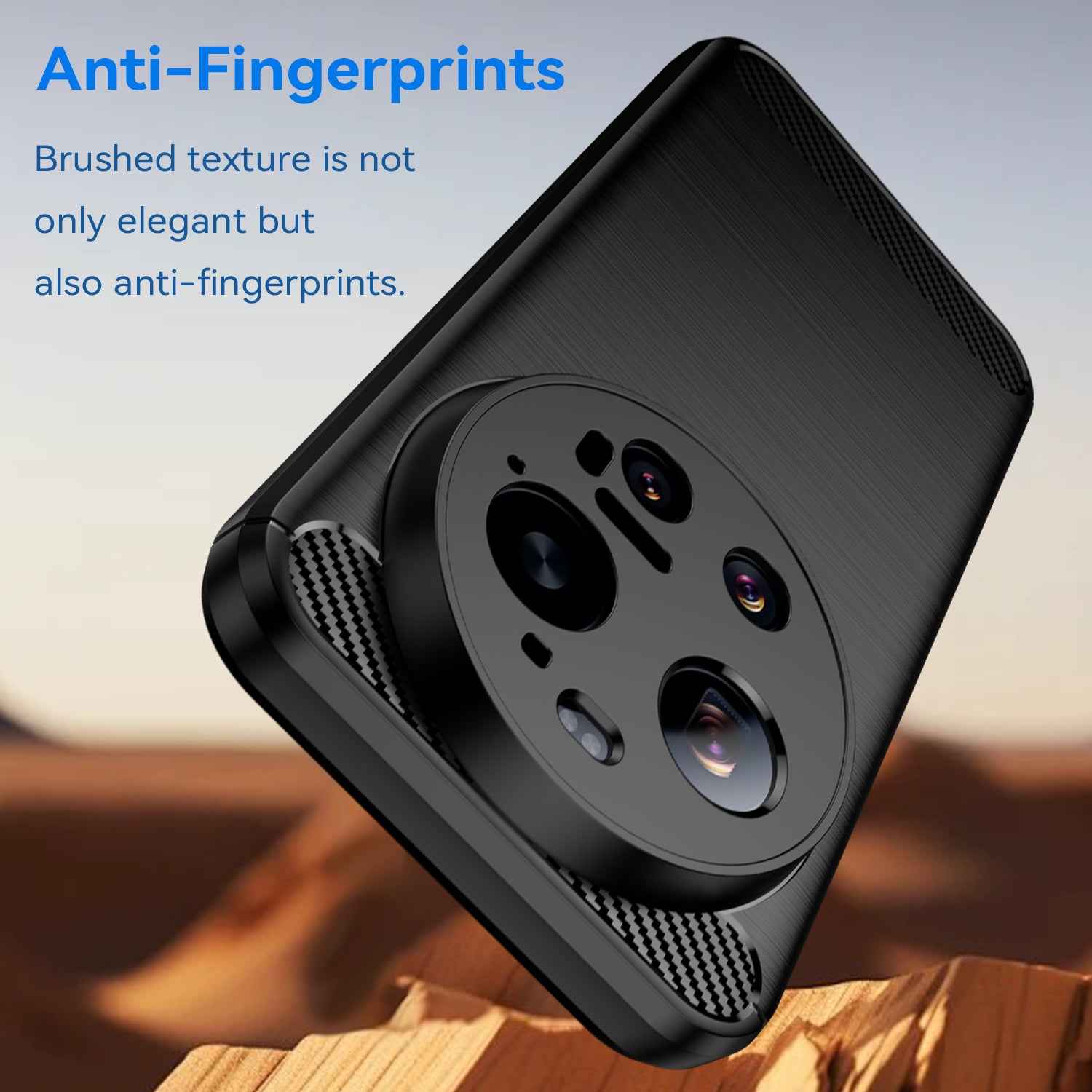 For Xiaomi 17 Ultra 5G Case with Tempered Glass WANLONFENG LS Series Brushed Texture TPU Phone Cover - Black