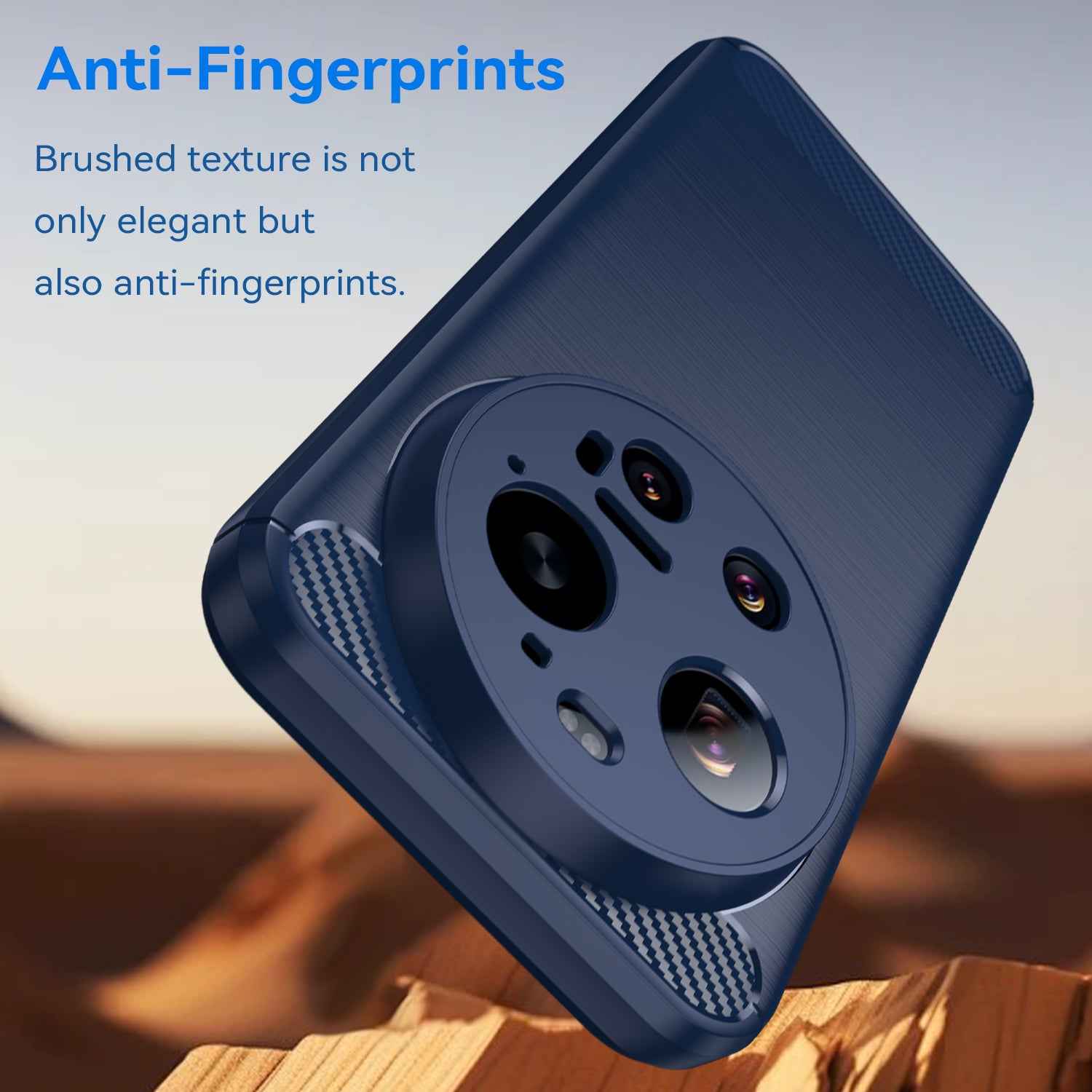 For Xiaomi 17 Ultra 5G Case with Tempered Glass WANLONFENG LS Series Brushed Texture TPU Phone Cover - Blue