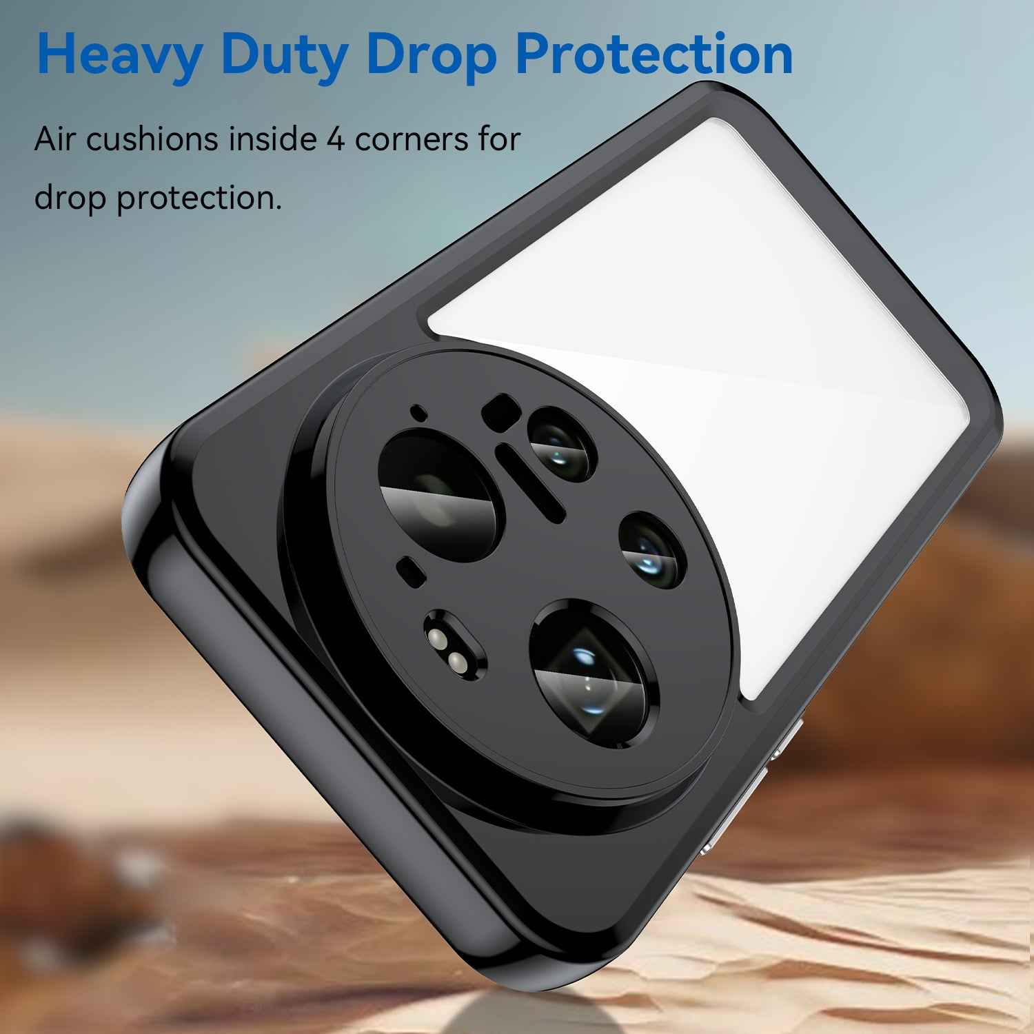 For Xiaomi 17 Ultra 5G Back Cover WANLONFENG XC Series TPU Acrylic Phone Case with Tempered Glass Film - Black