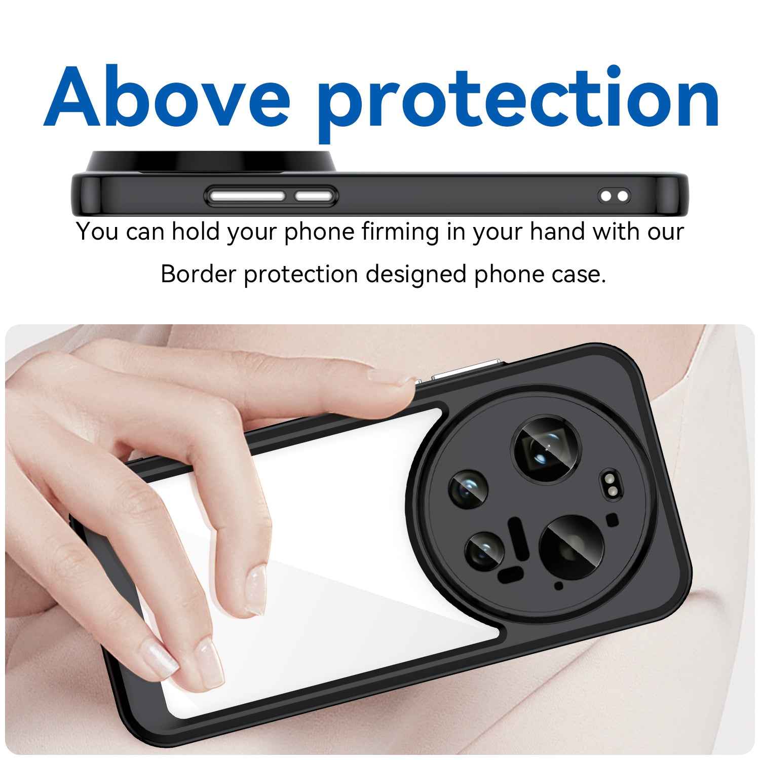 For Xiaomi 17 Ultra 5G Back Cover WANLONFENG XC Series TPU Acrylic Phone Case with Tempered Glass Film - Black