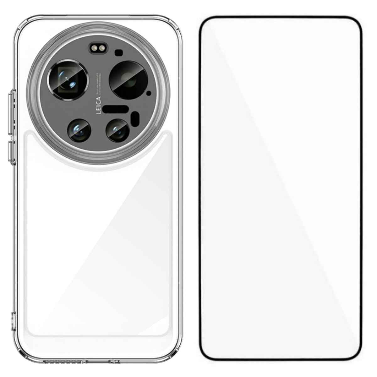For Xiaomi 17 Ultra 5G Back Cover WANLONFENG XC Series TPU Acrylic Phone Case with Tempered Glass Film - Transparent