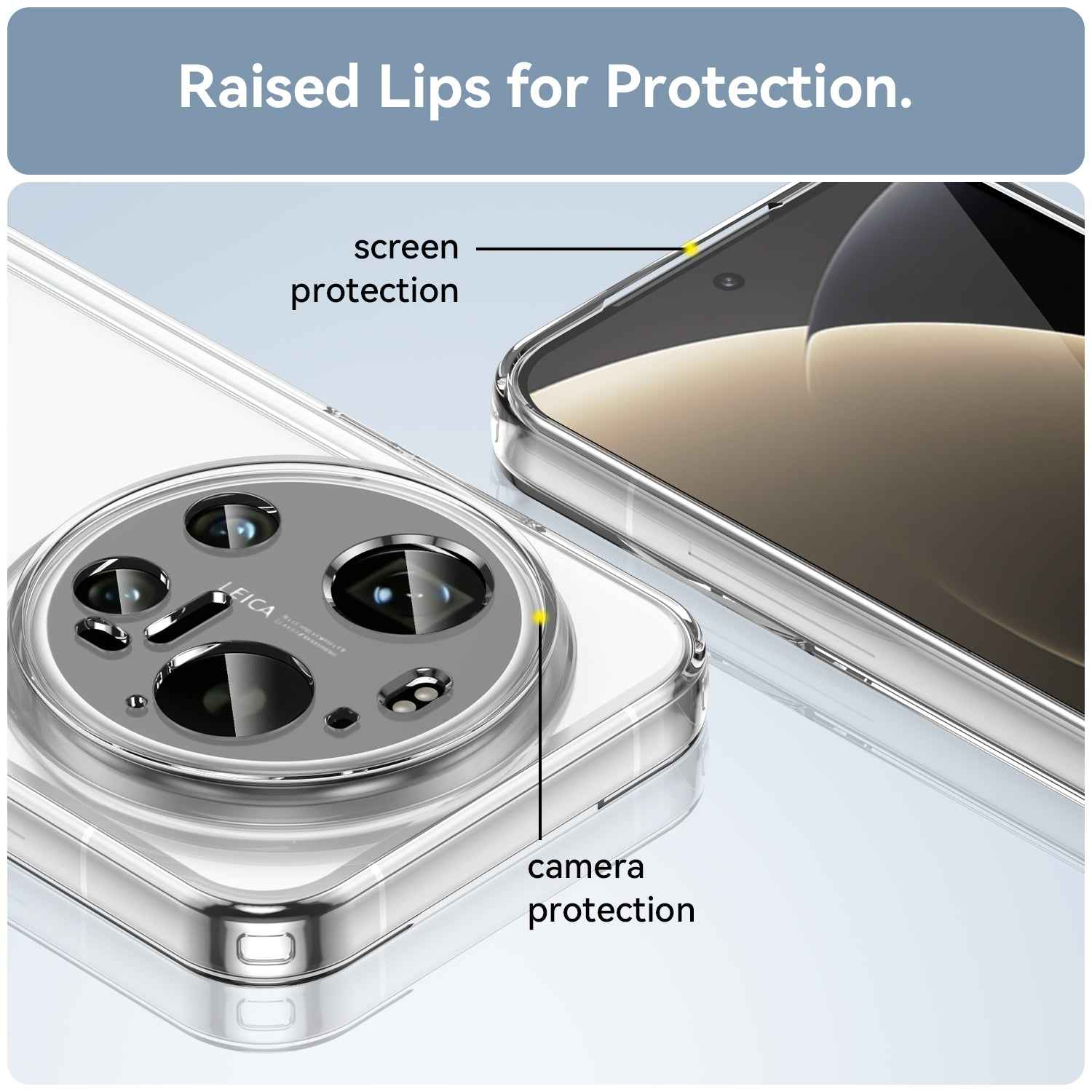 For Xiaomi 17 Ultra 5G Back Cover WANLONFENG XC Series TPU Acrylic Phone Case with Tempered Glass Film - Transparent