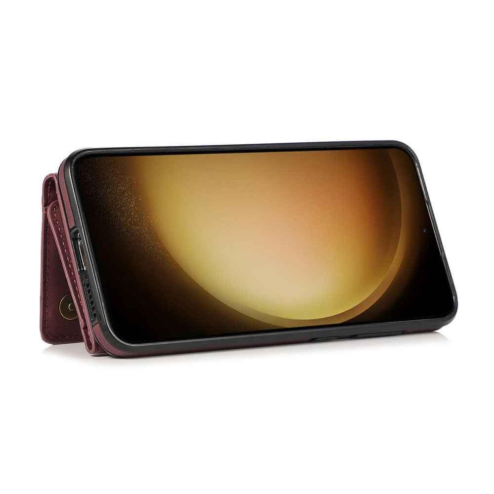 For Samsung Galaxy A57 5G Phone Case Tri-Fold Wallet Kickstand PU Leather + TPU Back Cover - Red
