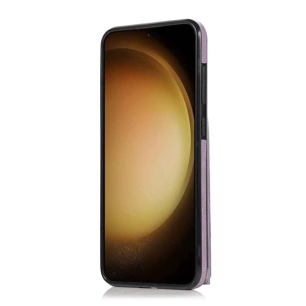 For Samsung Galaxy A57 5G Phone Case Tri-Fold Wallet Kickstand PU Leather + TPU Back Cover - Purple