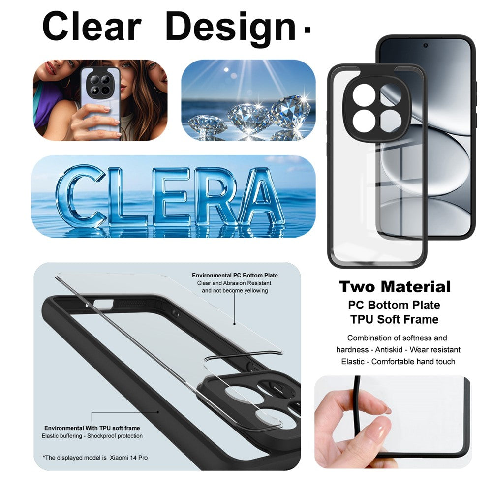 IMAK UX-9A Series For Xiaomi Redmi Note 15 Pro 5G (Global) Case TPU PC Phone Cover Reinforced Corners - Transparent
