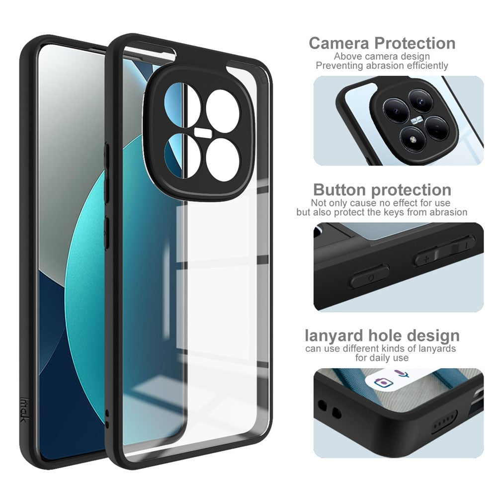 IMAK UX-9A Series For Xiaomi Redmi Note 15 Pro 4G (Global) Case TPU PC Phone Cover Reinforced Corners - Transparent