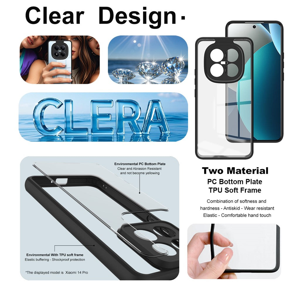 IMAK UX-9A Series For Xiaomi Redmi Note 15 Pro 4G (Global) Case TPU PC Phone Cover Reinforced Corners - Transparent
