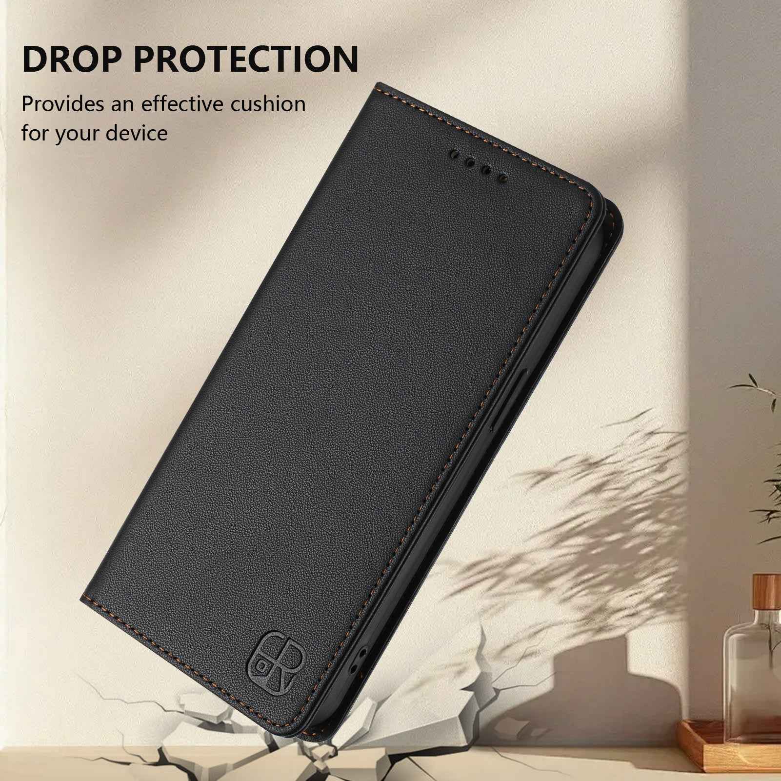 For Samsung Galaxy A57 5G Leather Case RINACASIS RC01 Phone Cover with RFID Blocking Wallet Stand - Black