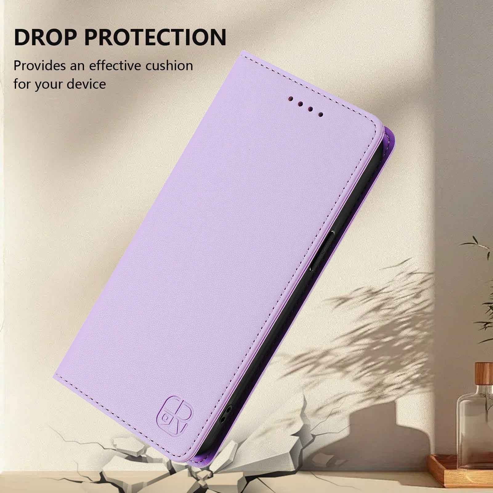 For Samsung Galaxy A57 5G Leather Case RINACASIS RC01 Phone Cover with RFID Blocking Wallet Stand - Light Purple