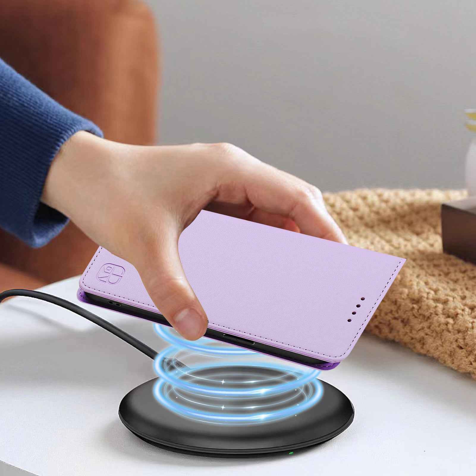 For Samsung Galaxy A57 5G Leather Case RINACASIS RC01 Phone Cover with RFID Blocking Wallet Stand - Light Purple