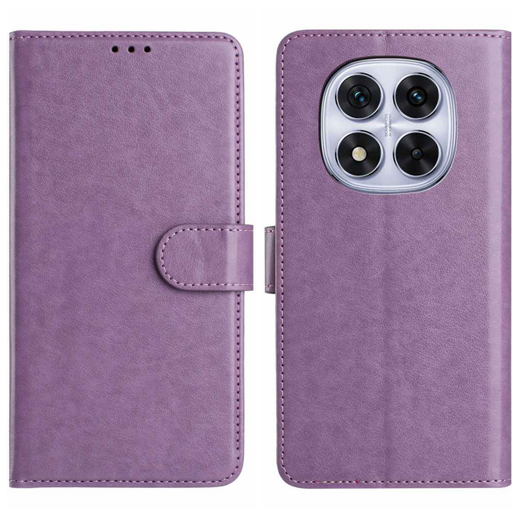 For Xiaomi Redmi Note 15 Pro 5G (Global) Wallet Phone Case Stand PU Leather Folio Flip Cover with 8 Card Slot - Purple