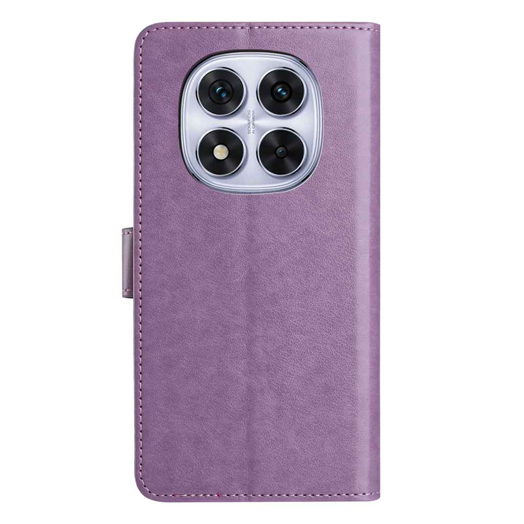 For Xiaomi Redmi Note 15 Pro 5G (Global) Wallet Phone Case Stand PU Leather Folio Flip Cover with 8 Card Slot - Purple