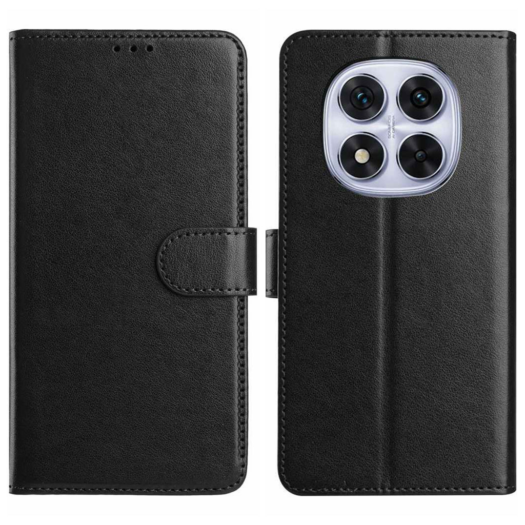 For Xiaomi Redmi Note 15 Pro 5G (Global) Wallet Phone Case Stand PU Leather Folio Flip Cover with 8 Card Slot - Black