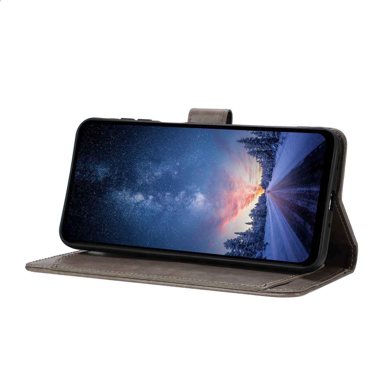 For Xiaomi Redmi Note 15 Pro 5G (Global) Wallet Phone Case Stand PU Leather Folio Flip Cover with 8 Card Slot - Grey