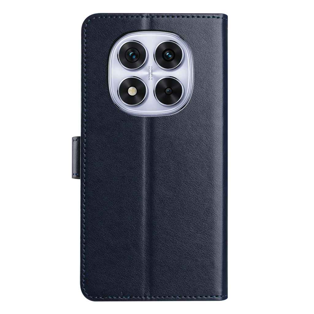 For Xiaomi Redmi Note 15 Pro 5G (Global) Wallet Phone Case Stand PU Leather Folio Flip Cover with 8 Card Slot - Dark Blue
